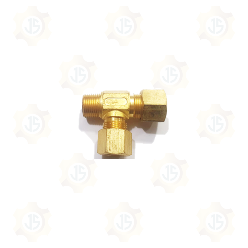 TEE CAÑERIA ARMADA MIXTA NPT AL COSTADO DE BRONCE