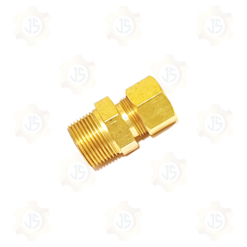CONECTOR MACHO ARMADO EN PULGADA DE BRONCE